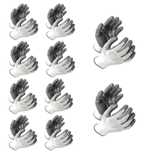MPR4 Anti Cutting Cut Resistant Hand Safety Gloves | Industrial, Construction, Gardening, Farming, Glass & Metal Handling | Cut Resistant Nylon Hand Gloves – White (Pairs- 10, Pack of 20 gloves)