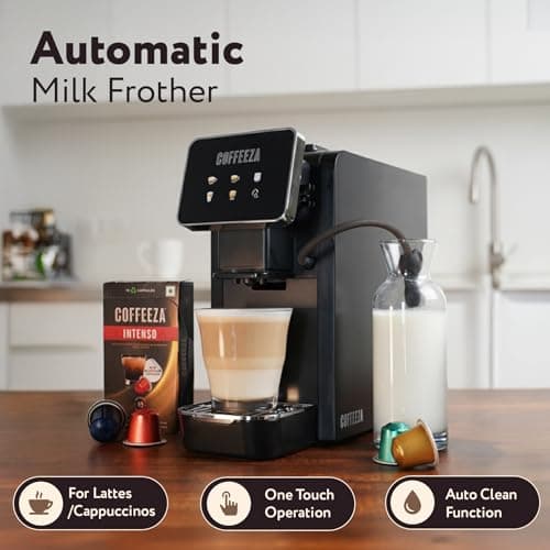 COFFEEZA Lattisso Pro One-Touch Coffee Machine | Cappuccino, Latte, Espresso & Lungo | 19-Bar, Milk Frother, Auto Clean, Original Line Compatible 5