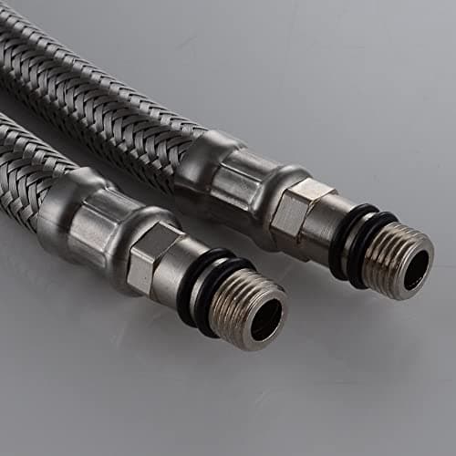 JAGGER Heavy Stainless Steel Connection Pipe For Basin Mixer Connection Pipe For Wash Basin Hose Pipe (Silver, 24 Inch) - Pack of (2) 3