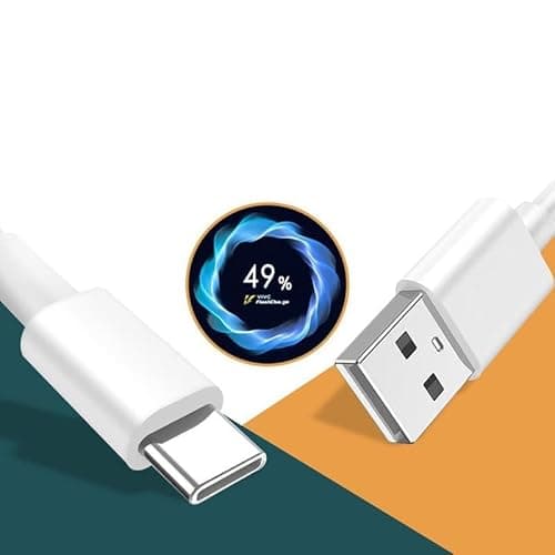 80W Charger for vivo Y300 / Y 300 Charger Original Adapter Like Quick Dash Warp Dart Flash Super Vooc Fast Charger with 1M Type C USB Data Cable (4A/7.3A, TVF50, White) 4