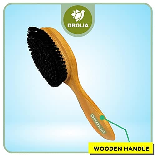 DroliaFresh Premium Coat Brush Dust Remover for Clothes, Suitable for Cloth Cleaning and as Lint Remover for Blazers, Jackets & Suits. Polished Hardwood PP Bristles (Pack of 1) Brown 4