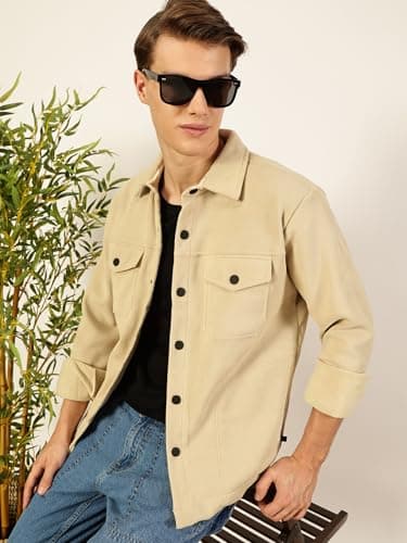 Thomas Scott Regular Fit Open Front Snap Button Closure Knitted Jacket for Men (TSMLJKT02 Cream, L) 5