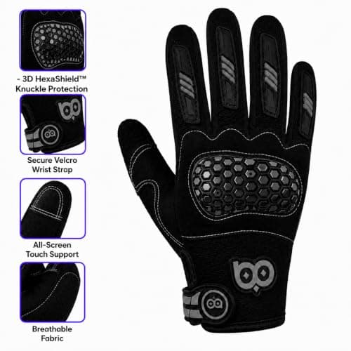 BADOWL Hexa Bike Riding Gloves – Full Knuckle Protection, Anti-Slip 2