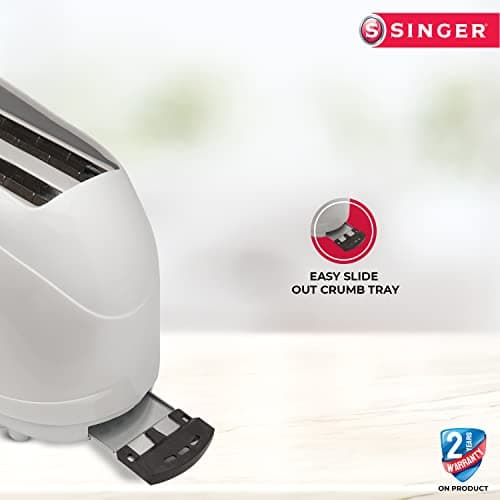Singer Duo Pop- Pop-Up Toaster | 2 Slice | 700 Watt | White 4