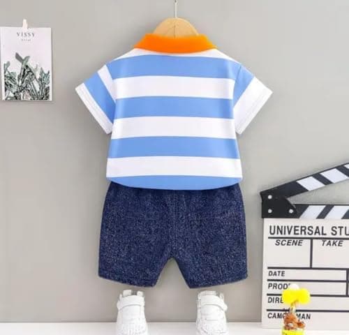 Tirupati Creation Stylish Baby Boy Dress Set with Printed T-Shirt and Shorts | Kids Clothes for Boys | Comfortable Kids Boys Dress for Daily Wear | Perfect Dress for Baby Boy (Blue, 5-6 year) 5