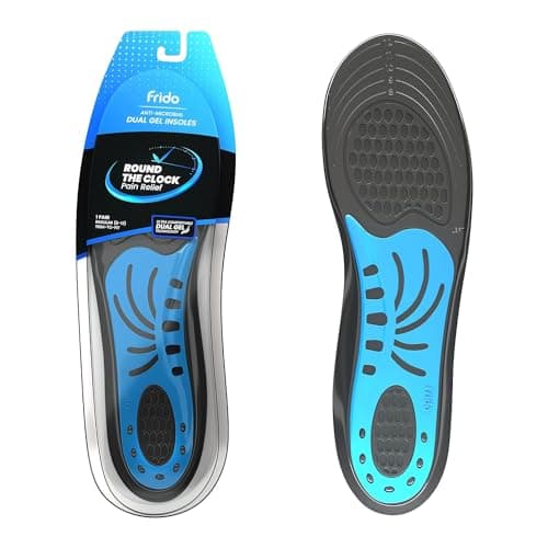 Frido Dual Gel Heavy Duty Trimmable Insoles | For Loose Shoes or Replacing Existing Insoles | Thick Shoe Inserts | Extra Comfort and Support | Proudly Made in India | (Size 8-13 UK) - Pack of 1 Pair