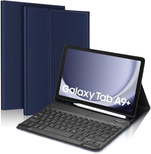ProElite Keyboard case Cover for Samsung Galaxy Tab A9 Plus 11 inch with S Pen Holder Magnetic Detachable Wireless Bluetooth Keyboard Case, Dark Blue