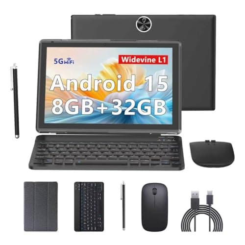 RUIQIAI Tabalet Android 15 with Keyboard, 10 Inch Tablet with Case