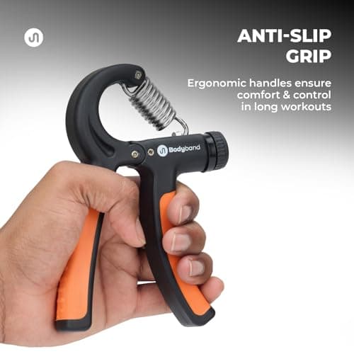 Boldfit Bodyband Hand Grip Workout Strengthener, Adjustable Hand Gripper For Men & Women For Gym Workout Hand Exercise Equipment For Forearm Exercise, Finger Power Gripper Plastic 40 Kg Black-Orange 3