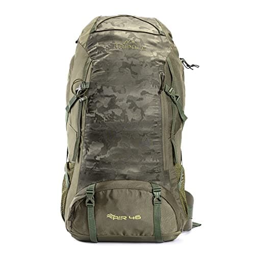 Tripole Air Trekking and Travel Rucksack with Rain Cover and Laptop Sleeve | 3 Year Warranty (Green, 46L)
