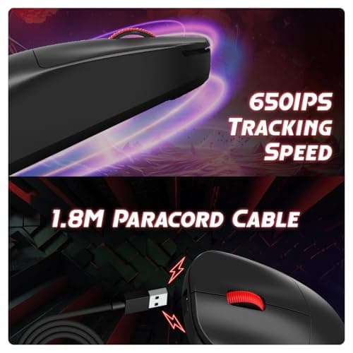 Cosmic Byte Hypernova Tri-Mode Gaming Mouse, Wireless/Bluetooth/Wired, Pixart 3395 Sensor, Dual Replaceable Battery, 8000Hz Polling, 55Gms, 100MN Switches, Paracord Cable, PTFE feet, Software (Black) 4