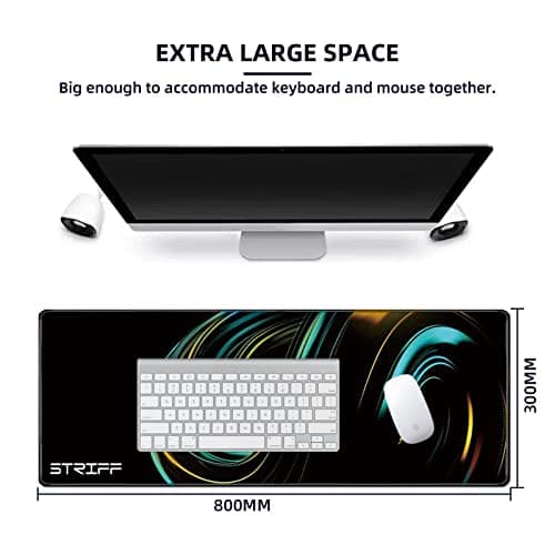 STRIFF Extended Size (800 mm x 300 mm x 2 mm) Gaming Mouse Pad| Stitched Edges| Non-Slip Rubber Base 3