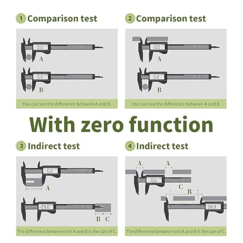 SKADIOO Electronic Digital Caliper with carry box, Plastic Vernier Caliper, Caliper Measuring Tool with Inch/Millimeter Conversion, Extra Large LCD Screen, 0-6 Inch/0-150 mm, Auto Off Featured 4