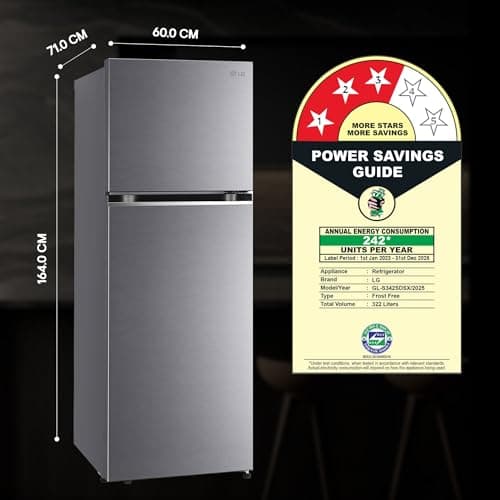 LG Smart Choice, 322 L, 3 Star, Frost-Free Smart Inverter Double Door Refrigerator (GL-S342SDSX, Dazzle Steel, Convertible with Express Freeze) 4