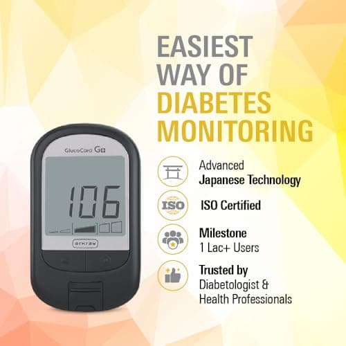 ARKRAY Glucocard G+ Advance Glucometer Kit | 50 Test Strips (Bottlepack) + 25 Lancets + Lancing Device | Sugar Testing Machine for Home Use | Made in India | Japanese Technology 2