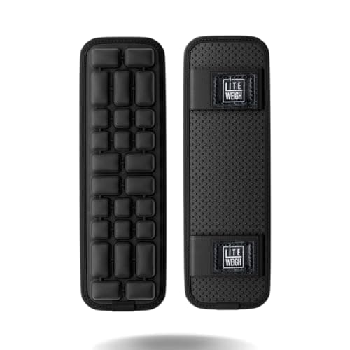 LITEWEIGH AIRBAG Shoulder Strap Pad | Ergonomic, Air Suspension Technology | Reduce Shoulder Strain by 30% | Adjustable Anti-Skid Design | Perfect for Backpacks, Cameras & More |25cm| Pack Of 1(Black)