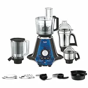 Preethi Zodiac 2.0-1000 Watt Mixer Grinder + Food Processor I 2yr Guarantee & Lifelong Free Service I 4 Jars (Stainless steel Jars, Super Extractor Juicer Jar & Master Chef Food Processor Jar) MG 255