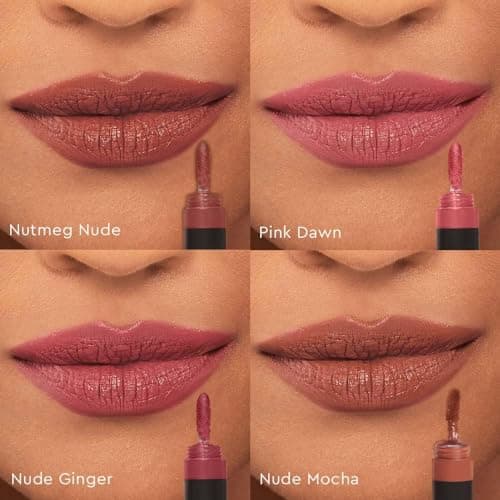 Kiro Four Play Non-Stop Airy Matte Liquid Lip Stack – Ultimate Quad, 6ml | 4 Nude Lipstick Shades | Long-lasting, Transfer-proof, Hydrating, Lightweight | Infused with Avocado & Apricot Oils 4