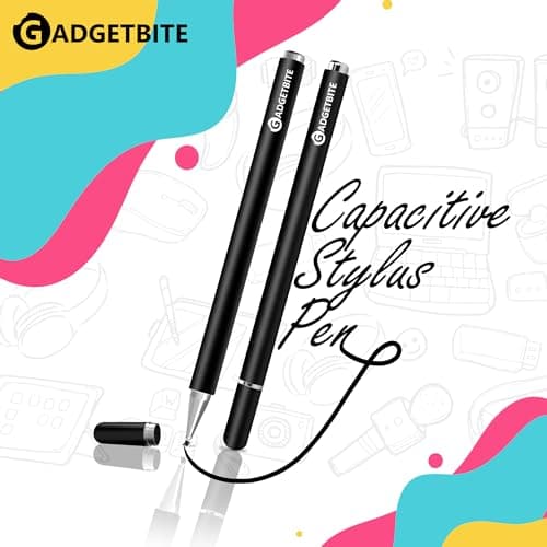 Stylus Pen for Android Tablet & iOS All Touchscreen Devices Capacitive Universal Smart Pen Pencil with Fine Point Disc Tip Lightweight Metal Body and Magnetic Cover for Mobile Phone iPad Tab - Black 6