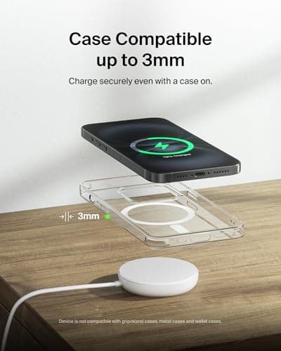 Belkin Qi2 Magnetic Wireless Charging Pad 15W with Pop-Up Stand | MagSafe-Compatible Qi2 Certified Wireless Charger for iPhone 16, 15, 14, 13, Samsung Galaxy S25, S24, AirPods | White 5
