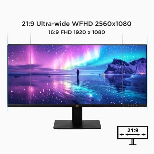 ViewSonic VA2932-MHD 73.66 Cm (29") Ultra-Wide Monitor | IPS | WFHD | HDR10 | Adaptive Sync | sRGB -120% | 21:9 Ratio| Eye Care |DCR 80M:1 | Speaker |3Side Bezel Less | HDMIx2,DP. 3