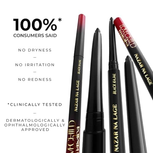 LoveChild Masaba Kajal Pencil Coal Black Matte - Smudge-proof & Waterproof, Long-lasting Deeply Pigmented Intense Black Kajal for Women, Makeup Essential (0.35g) 3