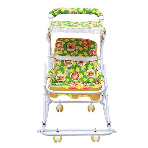 Maanit Baby Stroller Cum Swing for Newborn Baby 0-3 Years Old Kids (Green) 4