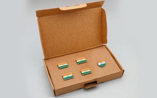 Indian Flag Magnetic Rectangular Lapel Pins | Set of 5 2