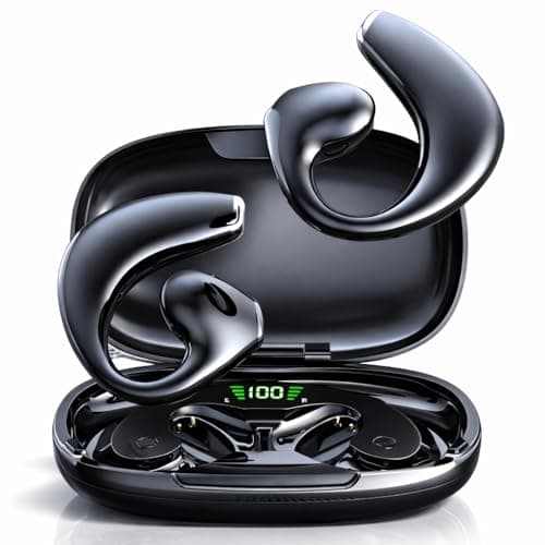 VEHOP JR02 OWS Open Ear Wireless Earbuds with Display | ENC Mic for Crystal-Clear Calls | 30hr Playtime with Type-C Fast Charging | BT5.3 Gaming Bluetooth Earphones | Touch Control Sports Headphone