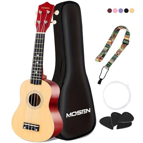 MOSEN Ukulele Beginner 21 Inch All in One Kit (Natural Wood)