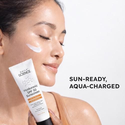 Daily Science Hyaluronic Sunscreen SPF 50 PA++++ In-Vivo Tested | Lightweight, Matte & No White Cast | Sunscreen SPF 50 For Oily Skin, Sensitive, Dry & Combination Skin | For Women & Men | 50 g 2