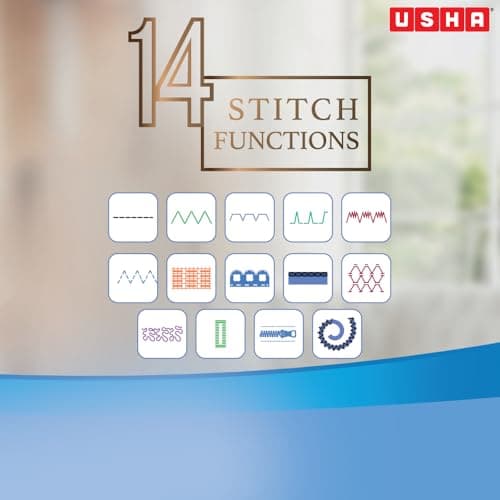 Usha Janome Dream Stitch Automatic Zig-Zag Electric Sewing Machine (White and Blue) 32.5 Quart 2