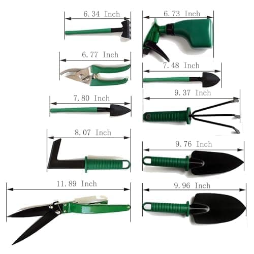 JERN 10 Pcs Durable Gardening Hand Tools Kit with Portable Box, Small Garden Planting Tools, Garden Essentials. 2