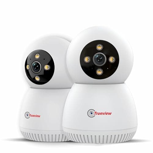 Trueview 3MP WiFi Robot CCTV Camera (Pack of 2) | Indoor Security & Baby Monitoring Camera | 360° Pan Tilt | AI Tracking | Color Night Vision | Two-Way Audio | Alexa | STQC Certified