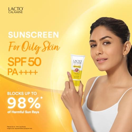 Lacto Calamine Light Weight Sunscreen SPF50 | PA++++ | No White Cast | Broad Spectrum Protect |Non-Sticky | For all skin types, Water Resistant, With Kaolin Clay & Lemon Extract, For Face & Body | 50g 4