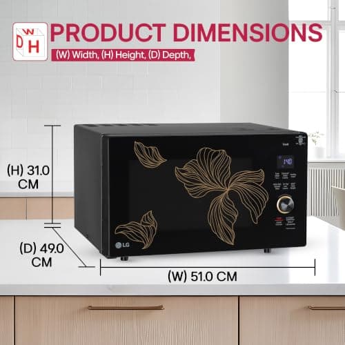LG 28 L, Convertible Microwave Oven with Air Fry, Charcoal Lighting Heater, Wi-Fi Enabled (MJEN286UGWF, Black, Motorised Rotisserie, 60 Air Fry Recipe, 40 Scan to Cook Recipes & 331 Auto Cook Menu) 2