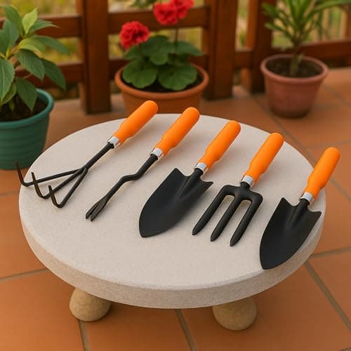 Kraft Seeds Gardening Hand Tools Set - 5 Pieces (Cultivator, Big and Small Trowel, Weeder, Fork) | Tools for Home Garden | Durable Plant Tool Kit | Farming Tools 2