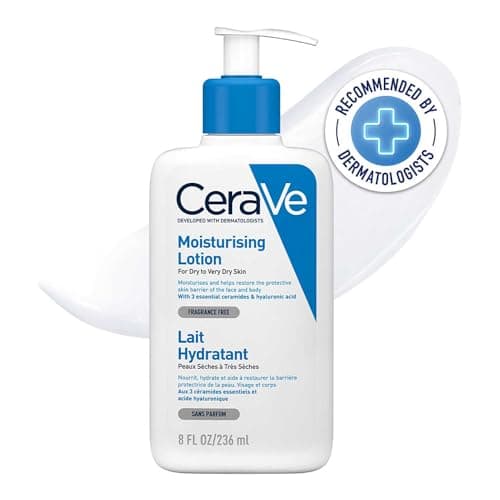 CeraVe Moisturizing Lotion For Normal to Dry Skin (236ml) - Formulated With 3 Essential Ceramides And Hyaluronic Acid | Non-Comedogenic, Oil Free And Fragrance-Free Body Lotion