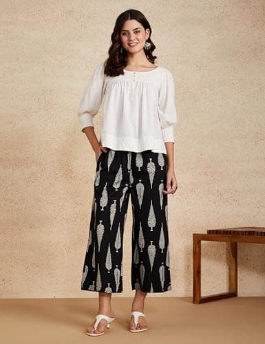 Amazon Brand - Myx Women's Palazzo Bottom (PAG207_Black_XXXL) 3