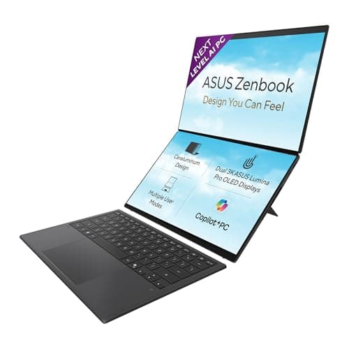ASUS Zenbook Duo (2026),Intel Core Ultra 7 355,Intel iGPU,32GB RAM,1TB SSD,3K OLED,Touchscreen,14"(35.5 cm),Windows 11,M365 Basic(1Y),Office 2024,Moher Gray,1.65 Kg, UX8407AA-SN183WS,Copilot+ PC