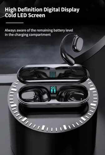 VEHOP JS270 OWS Open Ear Wireless Earbuds with Display | ENC Mic for Crystal-Clear Calls | 30hr Playtime with Type-C Fast Charging | BT5.3 Gaming Bluetooth Earphones | Touch Control Sports Headphone 2