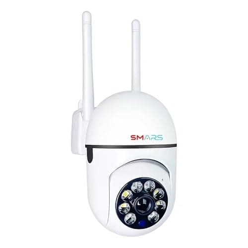 smars 3MP Full HD WiFi PTZ Security Camera | 360° Pan & Tilt | IP66 Waterproof Outdoor CCTV | Motion Detection | Color Night Vision | 2-Way Audio | Supports 128GB SD Card |