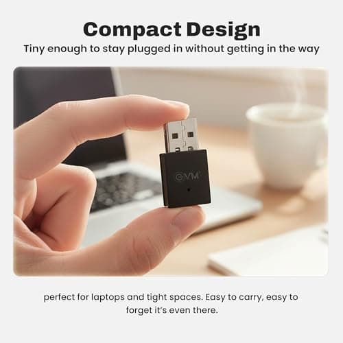 EVM 600Mbps USB WiFi Adapter | Dual Band 2.4GHz 5GHz 802.11ac | High Gain Antenna | Wireless Dongle for PC Laptop | Windows & Mac Compatible | 1 Year Warranty (EVM-USBD-03) 5