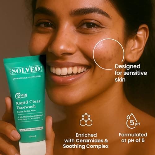THE SOLVED SKIN Acne Clearing & Barrier Repair Combo - India's 1st Derma-Tested System with Micronized Benzoyl Peroxide & Lamellar Liquid Technology | Kills 99% Acne Bacteria & Reduces Scars, Redness  5