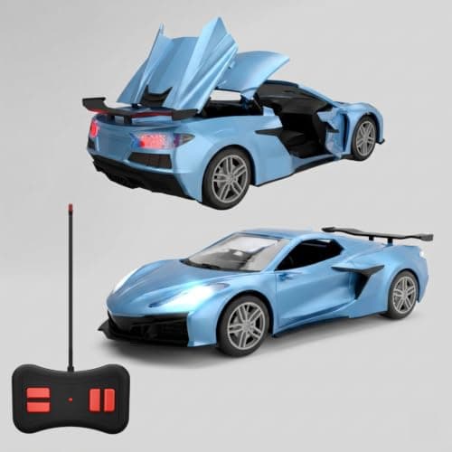 Harshiva Convertible Remote Control Car for Kids | Rechargeable RC Car with 2+ Hours Playtime | Manually Openable Doors & Roof | Made in India (Matte Blue)