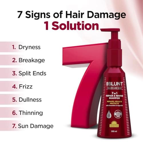 BBLUNT 7 in 1 Repair & Revive Shampoo for Upto 100% Damage Repair - 300ml | Addresses 7 Signs of Hair Damage | Enriched with Ceramides & Argan Oil 2