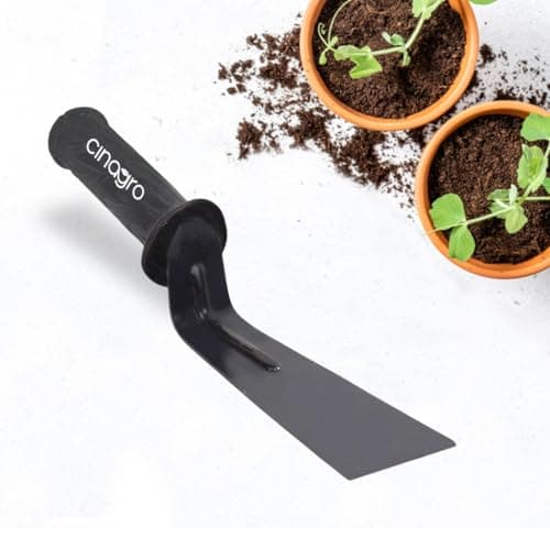 Cinagro Gardening Khurpi 3-inch Metal Blade, Tools for Soil Tilling, Rust-Free Khurpi for Garden, Plant Tool for Digging in Garden, for Indoor Gardens and Small Planters (Black)