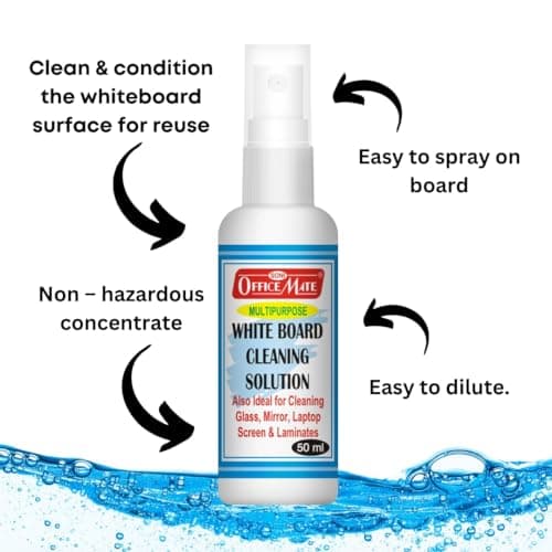 Soni Officemate Whiteboard Cleaning Solution 50ml | Pack of 3 |Powerful Ink Remover | Eco-Friendly | Multi-Surface Cleaner | 50ml Spray Bottle 2