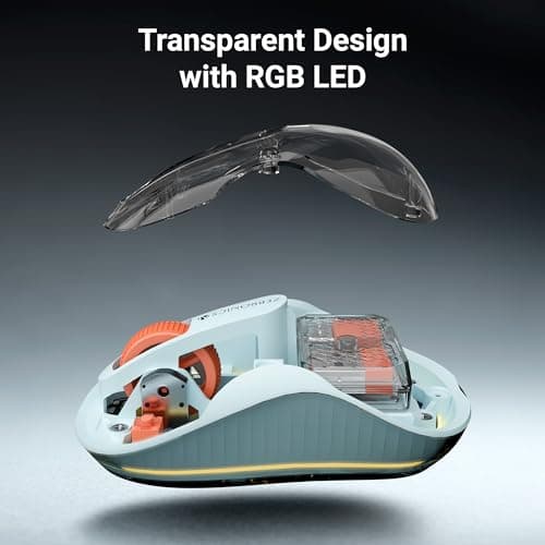 ZEBRONICS Sheer Plus Wireless Mouse, Dual Mode (2.4GHz + BT), Dual Bluetooth, Dual Dongle (USB A & USB C), Upto 3200 DPI, Silent Operation, RGB LED, 4 Buttons, for Mac | Laptop | Computer (Blue) 5