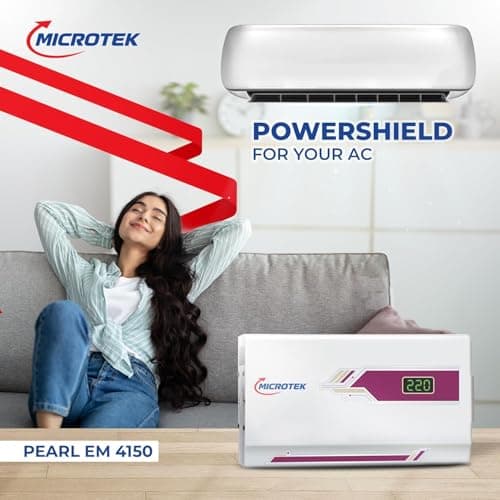 Microtek PEARL EM4150+ Digital Display Wall Mounted Automatic Voltage Stabilizer for AC Air Conditioner up to 1.5 Ton Working Power 150V-280V | with 3 Year Warranty 2